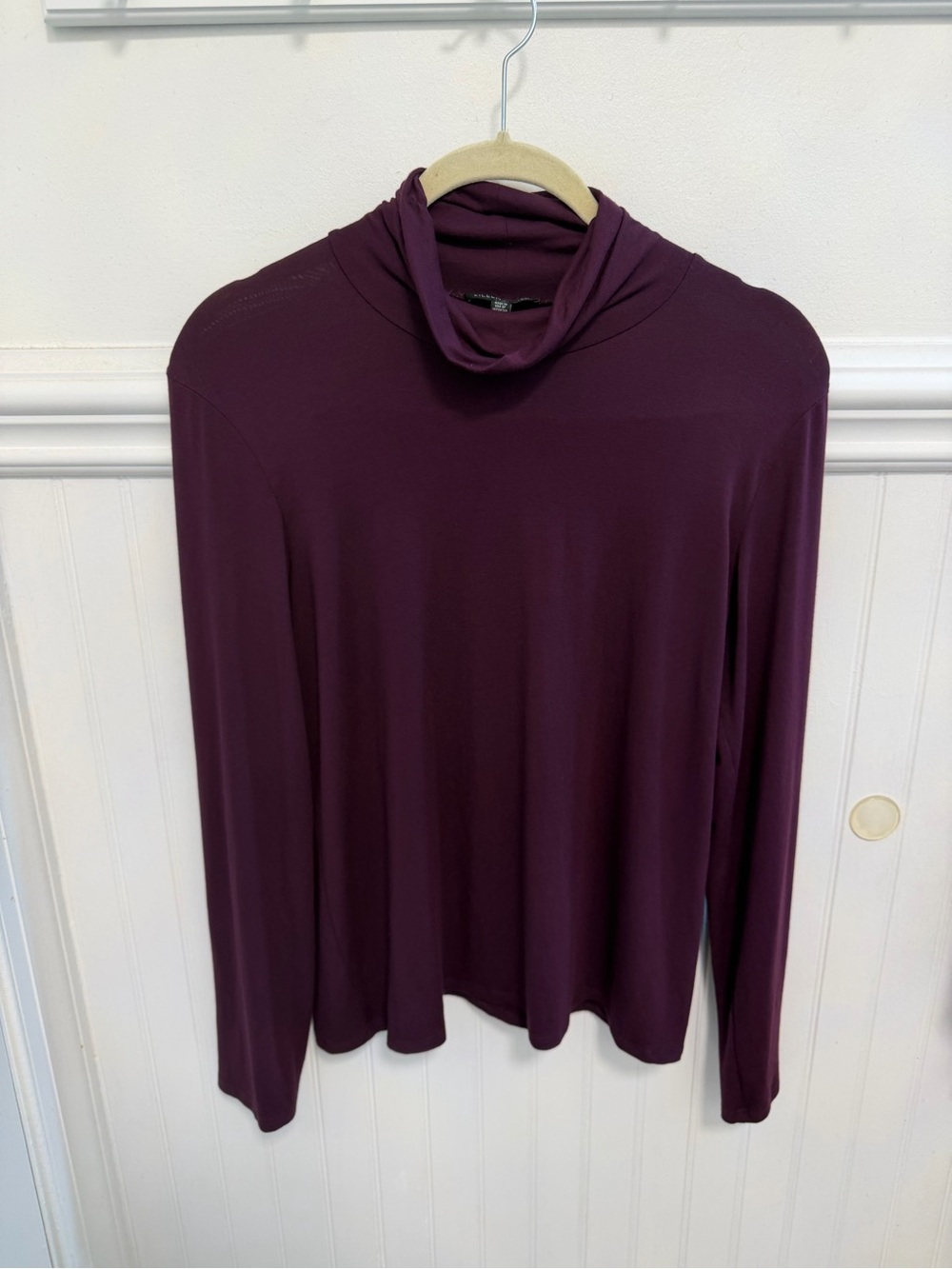 Eileen Fisher Plum Long-Sleeve Turtleneck Top